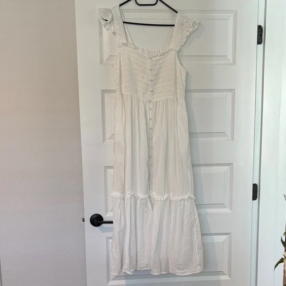 Anthropologie “Peregrine” Square-Neck Midi Dress – White - Picture 2 of 5